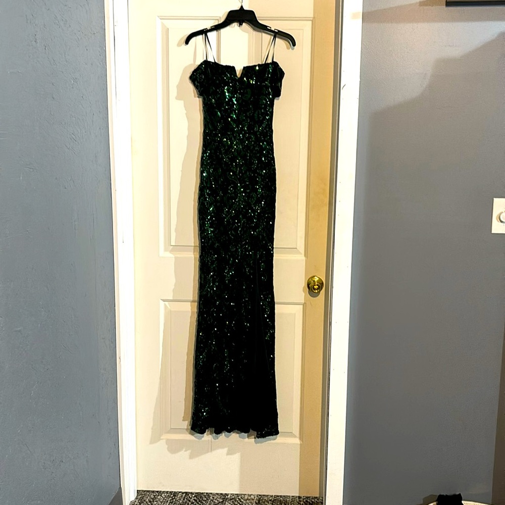 Green and black Windsor dress
